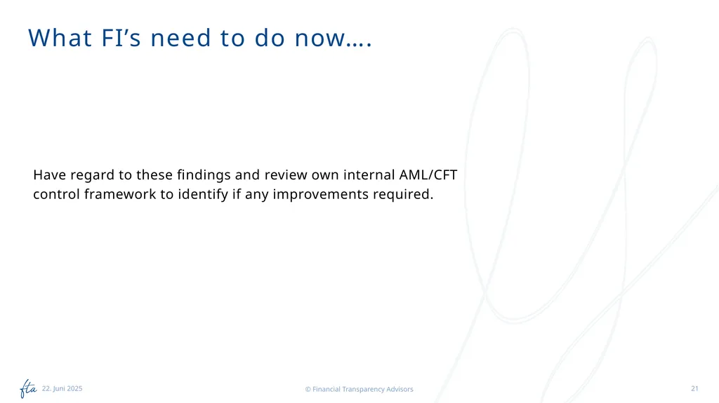 SICCFIN Supervisory Findings (FIs) 18 April 2023 - slide 21 of 22