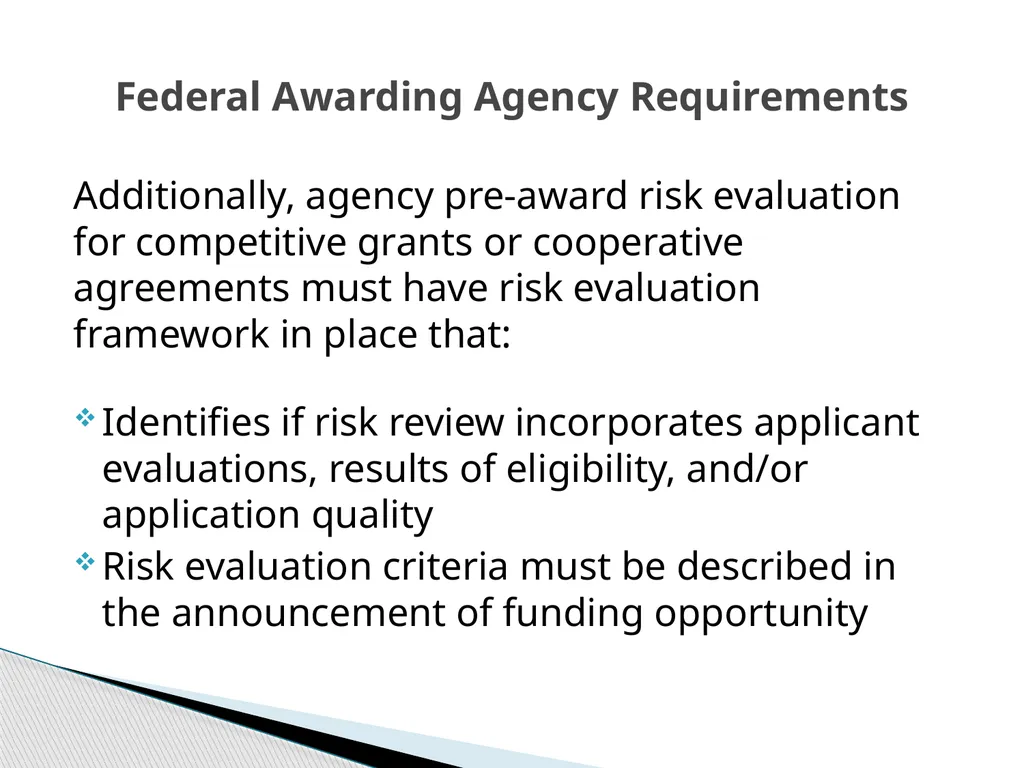 Uniform Grant Guidance Roundtable Risk Assessments - slide 7 of 22