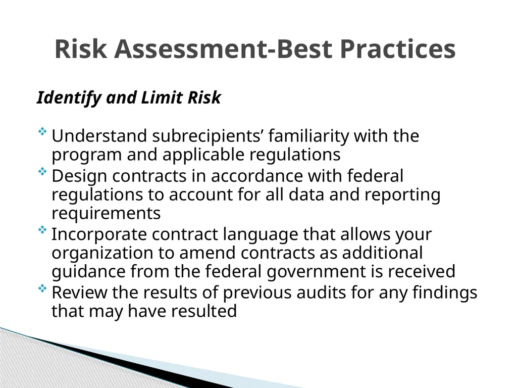 Uniform Grant Guidance Roundtable Risk Assessments - slide 18 of 22