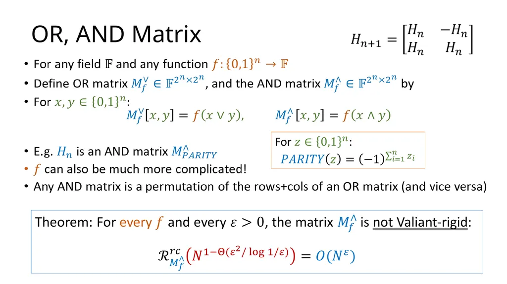 Tutorial on Matrix Rigidity Upper Bounds Josh - slide 9 of 22