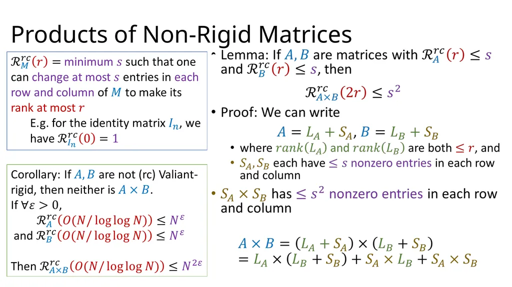 Tutorial on Matrix Rigidity Upper Bounds Josh - slide 6 of 22