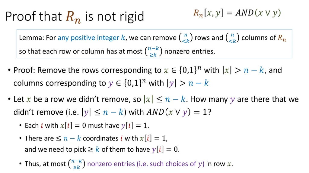 Tutorial on Matrix Rigidity Upper Bounds Josh - slide 12 of 22