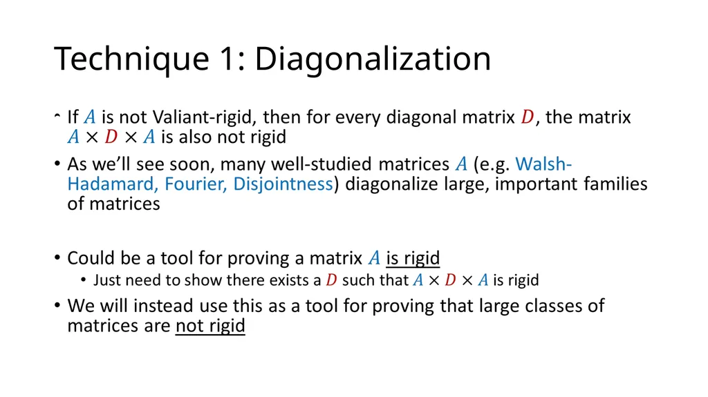 Tutorial on Matrix Rigidity Upper Bounds Josh - slide 7 of 22