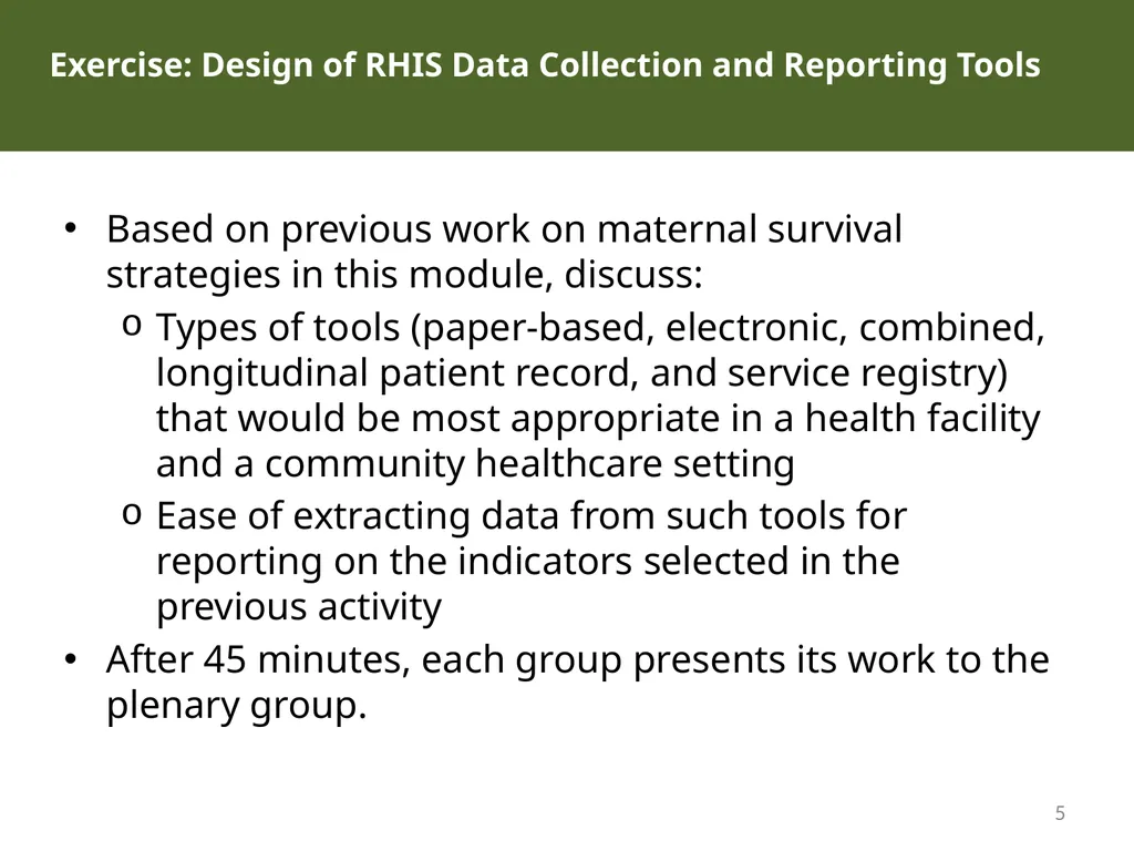 MODULE 10: RHIS Design and Reform SESSION 3. RHIS - slide 5 of 25