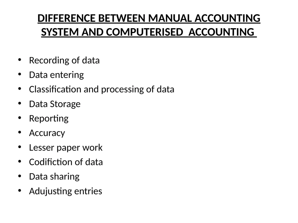 INTRODUCTION TO COMPUTERISED ACCOUNTING Explained - slide 7 of 12