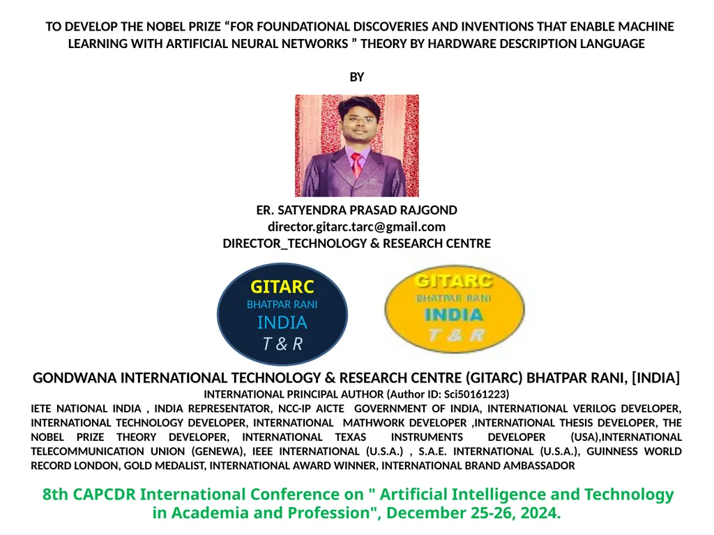 TO DEVELOP THE NOBEL PRIZE “FOR FOUNDATIONAL - slide 1 of 40