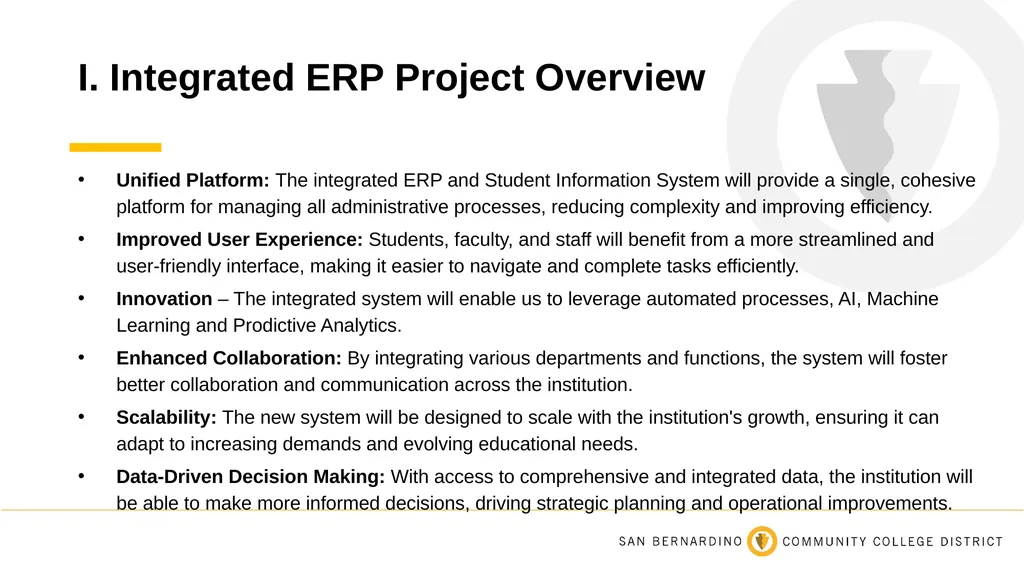Integrated ERP Project Update March 26, 2025 - slide 3 of 11