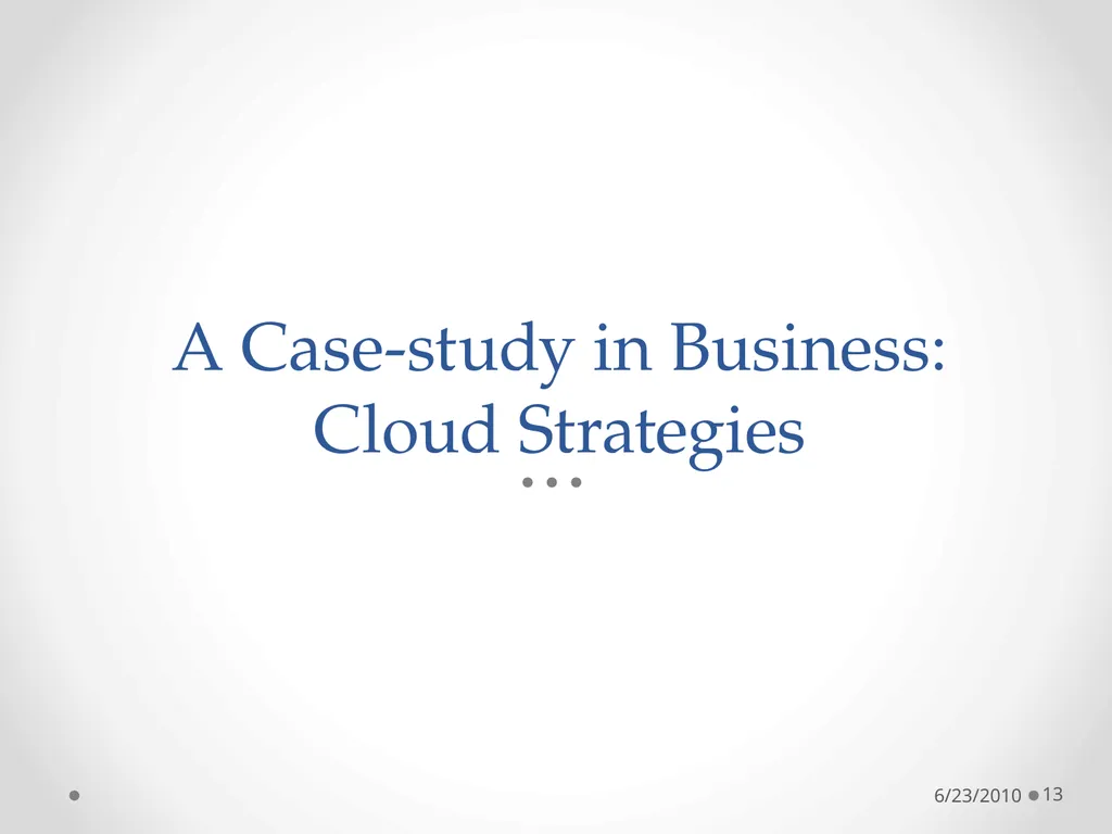 Cloud Programming Models 6/23/2010 1 The Context: - slide 13 of 19