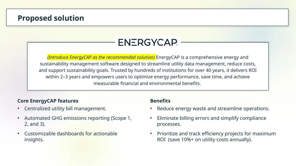 Proposal to secure funding for EnergyCAP software - slide 4 of 11