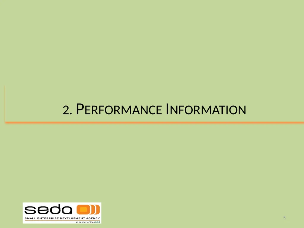 SEDA QUARTER 3 PERFORMANCE INFORMATION - slide 5 of 34
