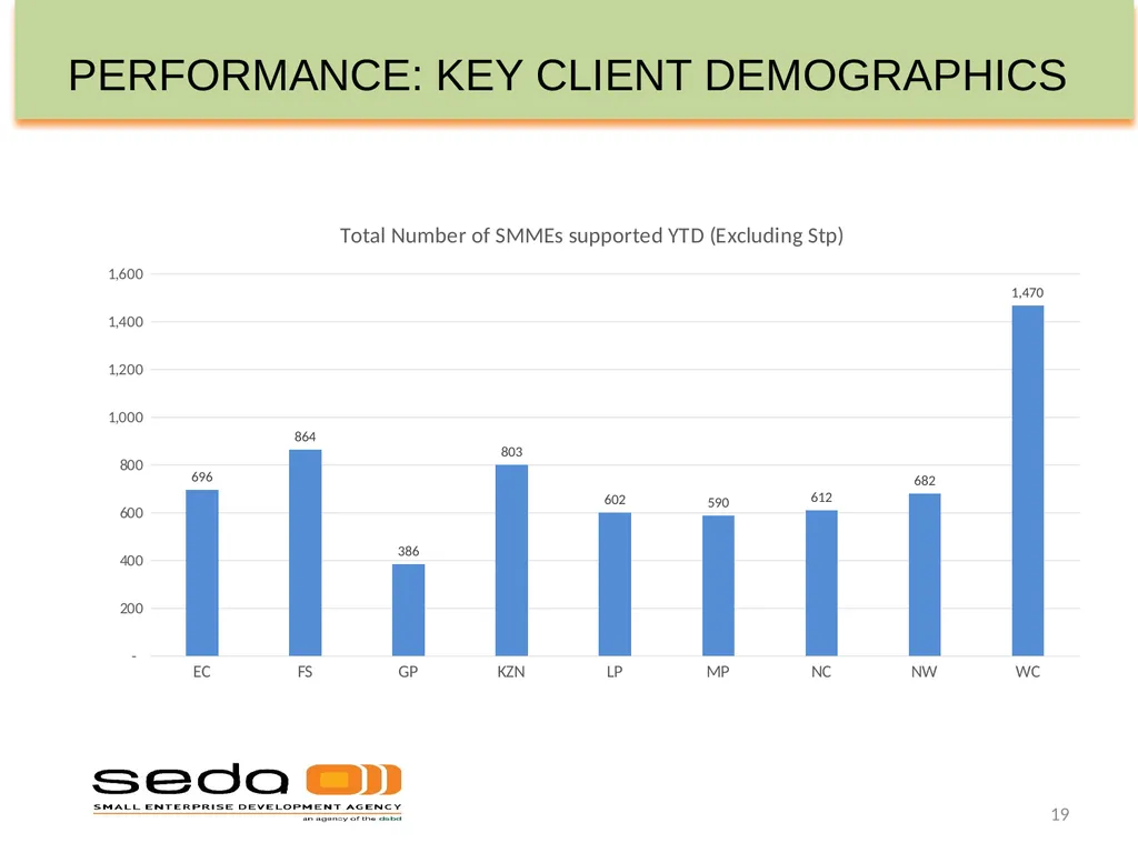 SEDA QUARTER 3 PERFORMANCE INFORMATION - slide 19 of 34