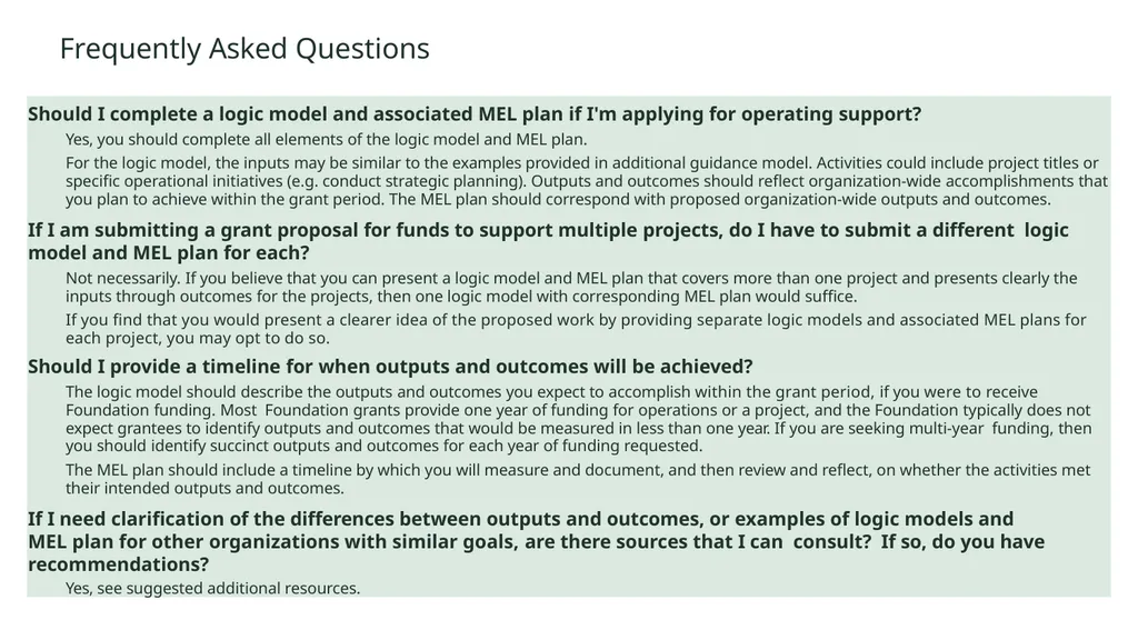 Logic Model Template In this document, you will - slide 11 of 12