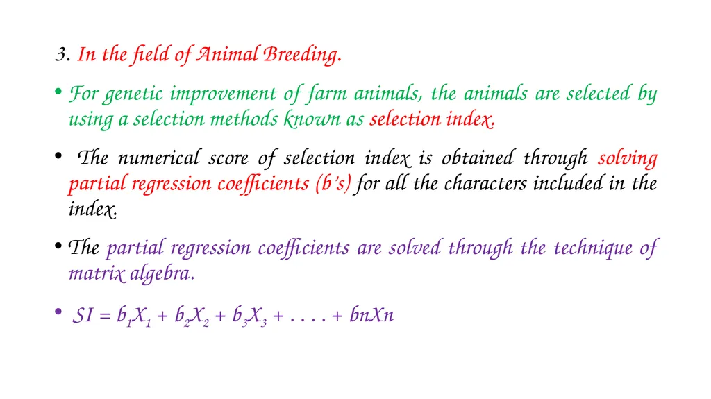 ANIMAL GENETICS & BREEDING Biometrical Techniques - slide 5 of 23