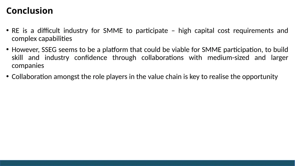 A Strategy for SMME Participation in the RE - slide 12 of 12