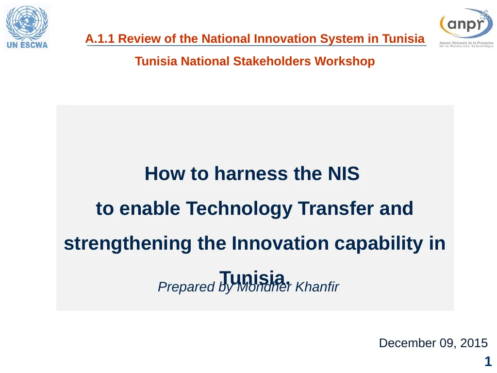 1 December 09, 2015 How to harness the NIS to
