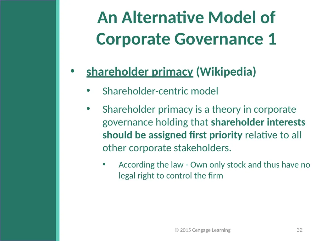 Key Topics Ch 3 & 4 © 2015 Cengage Learning - slide 32 of 35