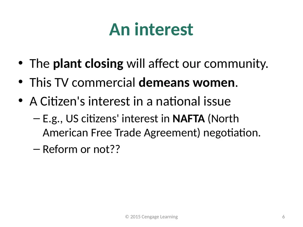 Key Topics Ch 3 & 4 © 2015 Cengage Learning - slide 6 of 35