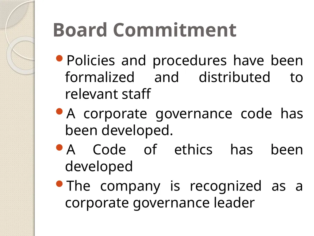 CORPORATE GOVERNANCE Corporate Governance - slide 23 of 30