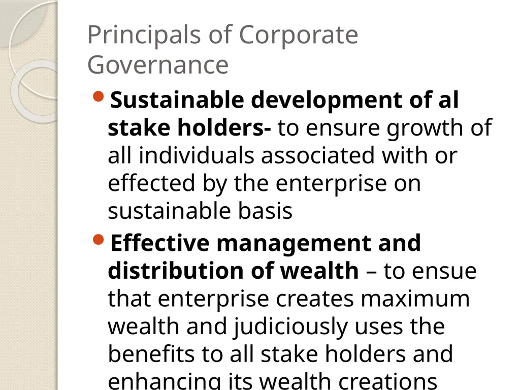 CORPORATE GOVERNANCE Corporate Governance - slide 5 of 30