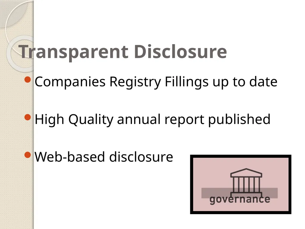 CORPORATE GOVERNANCE Corporate Governance - slide 19 of 30
