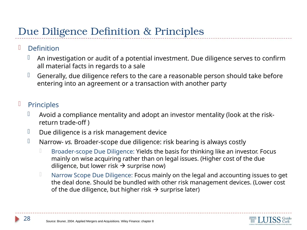 M&A and Investment Banking Lecture 4.1 – M&A - slide 28 of 33
