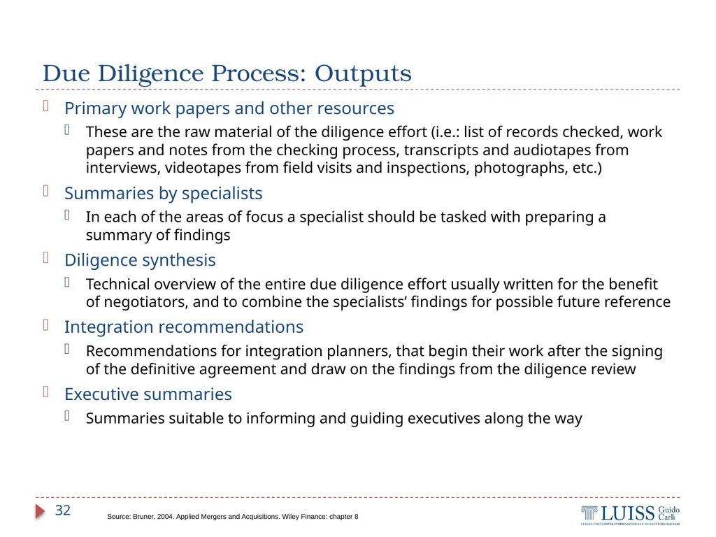 M&A and Investment Banking Lecture 4.1 – M&A - slide 32 of 33
