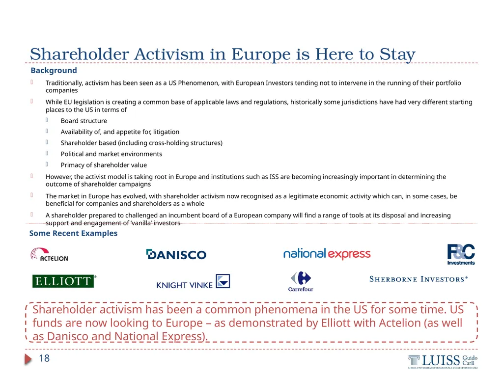 M&A and Investment Banking Lecture 4.1 – M&A - slide 18 of 33