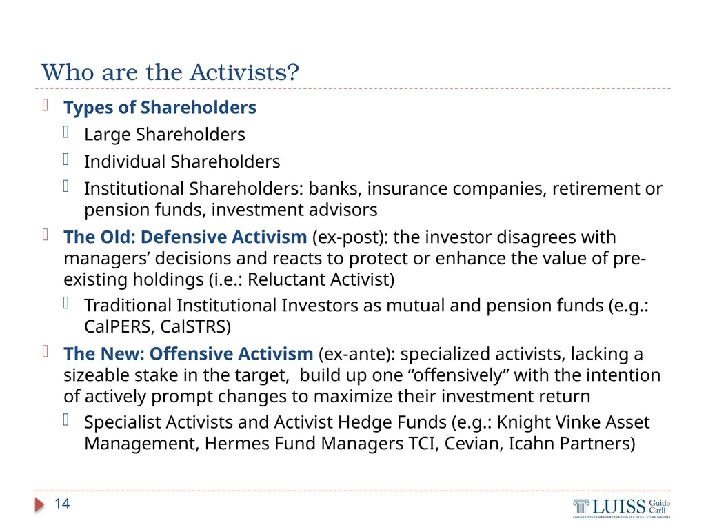 M&A and Investment Banking Lecture 4.1 – M&A - slide 14 of 33