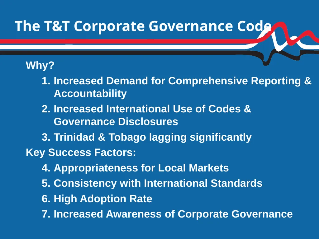 Trinidad & Tobago Corporate Governance Code 2013 - slide 3 of 11