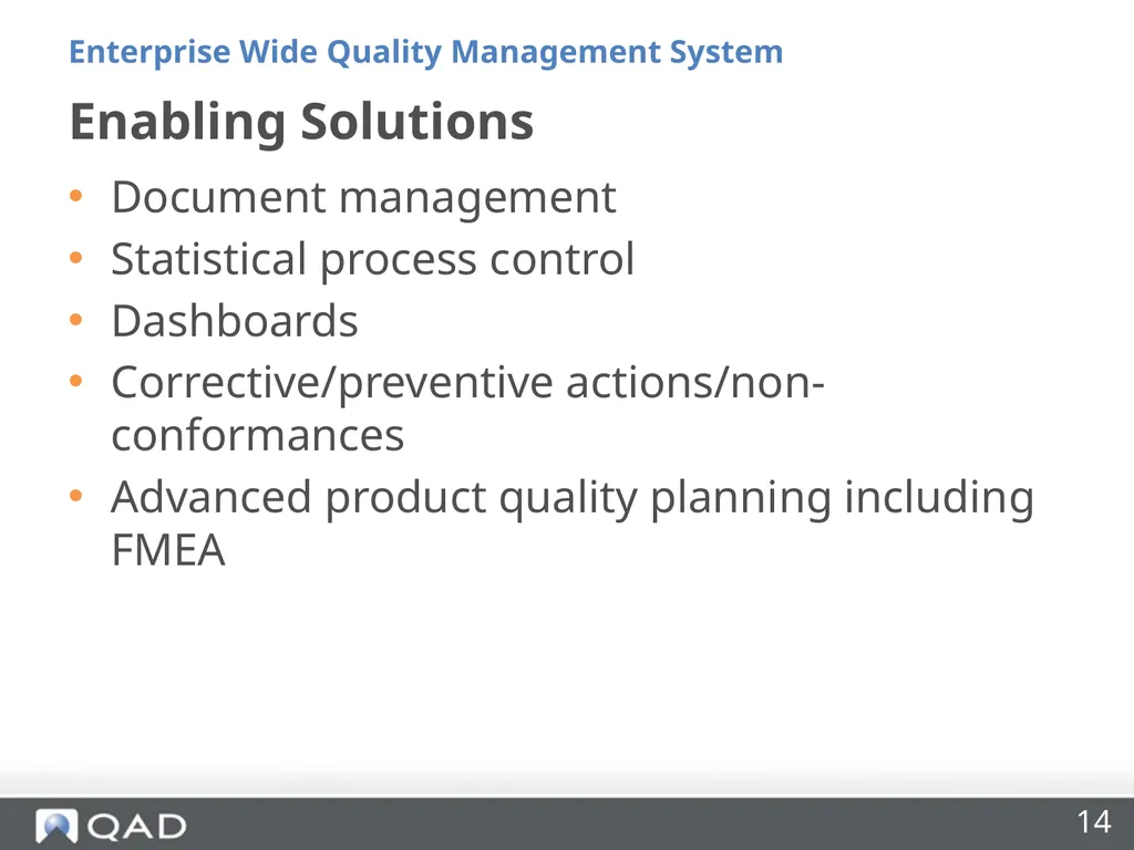 Enterprise Wide Quality Management Made Easy Riya - slide 14 of 27