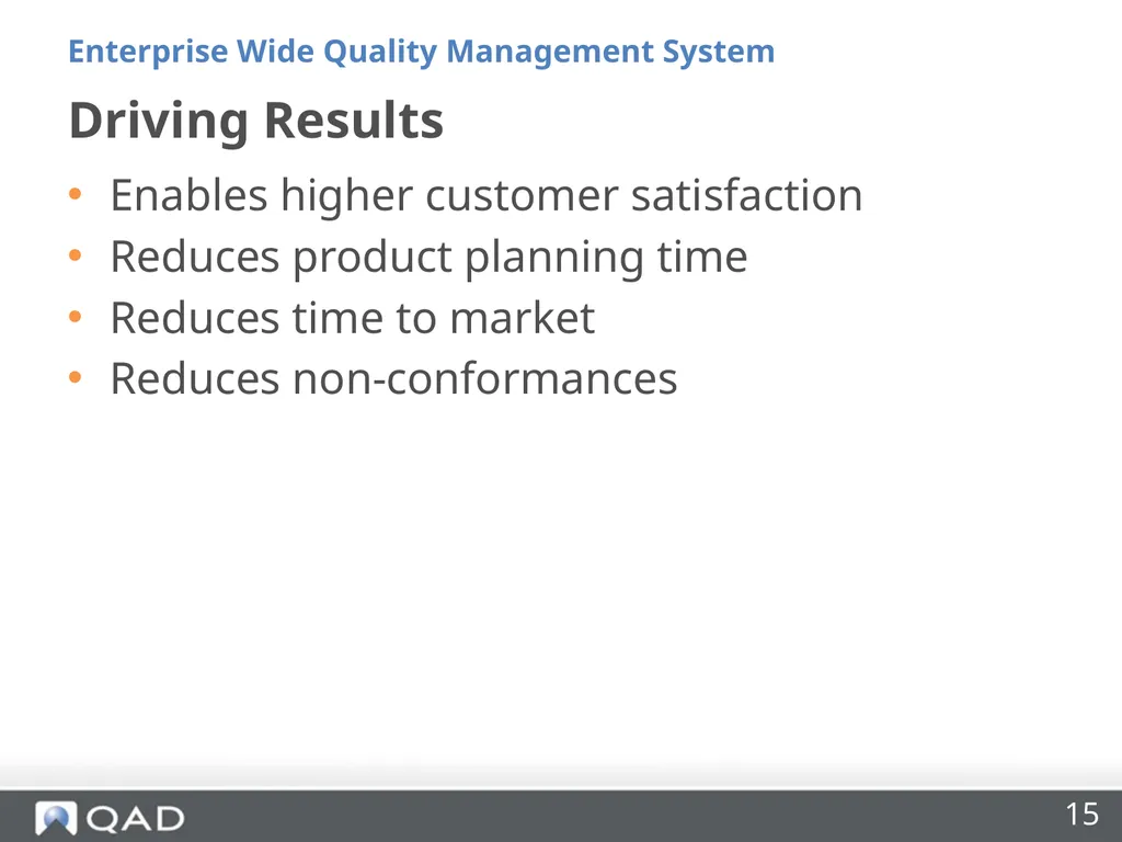 Enterprise Wide Quality Management Made Easy Riya - slide 15 of 27