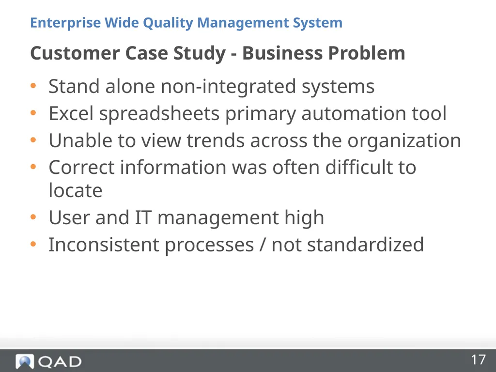 Enterprise Wide Quality Management Made Easy Riya - slide 17 of 27