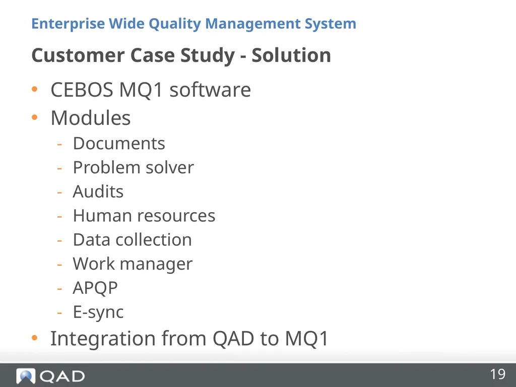 Enterprise Wide Quality Management Made Easy Riya - slide 19 of 27