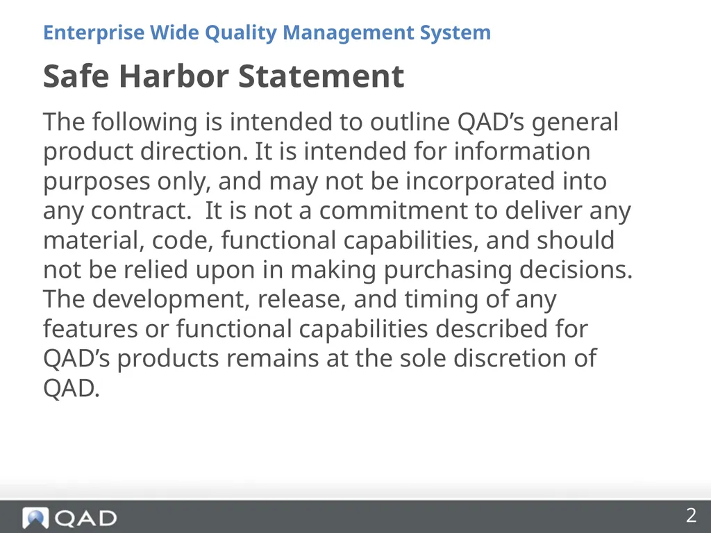 Enterprise Wide Quality Management Made Easy Riya - slide 2 of 27