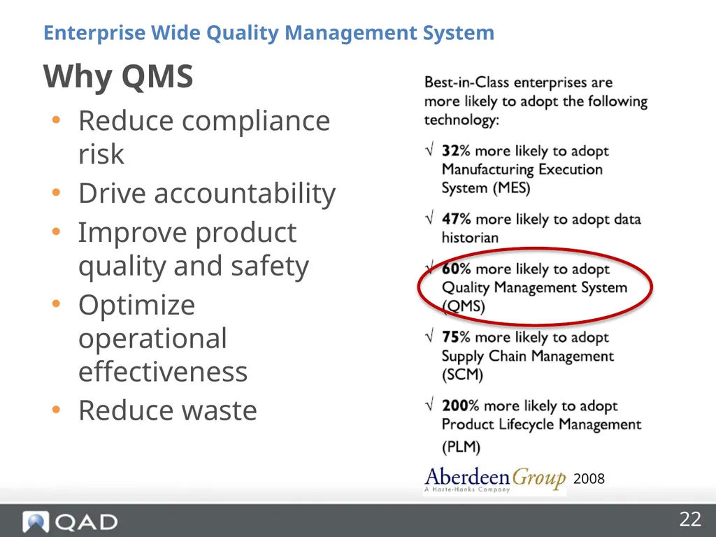 Enterprise Wide Quality Management Made Easy Riya - slide 22 of 27