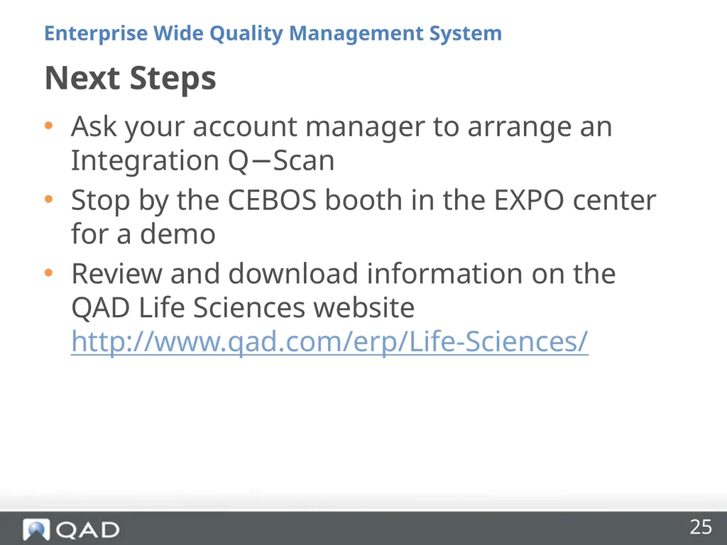 Enterprise Wide Quality Management Made Easy Riya - slide 25 of 27