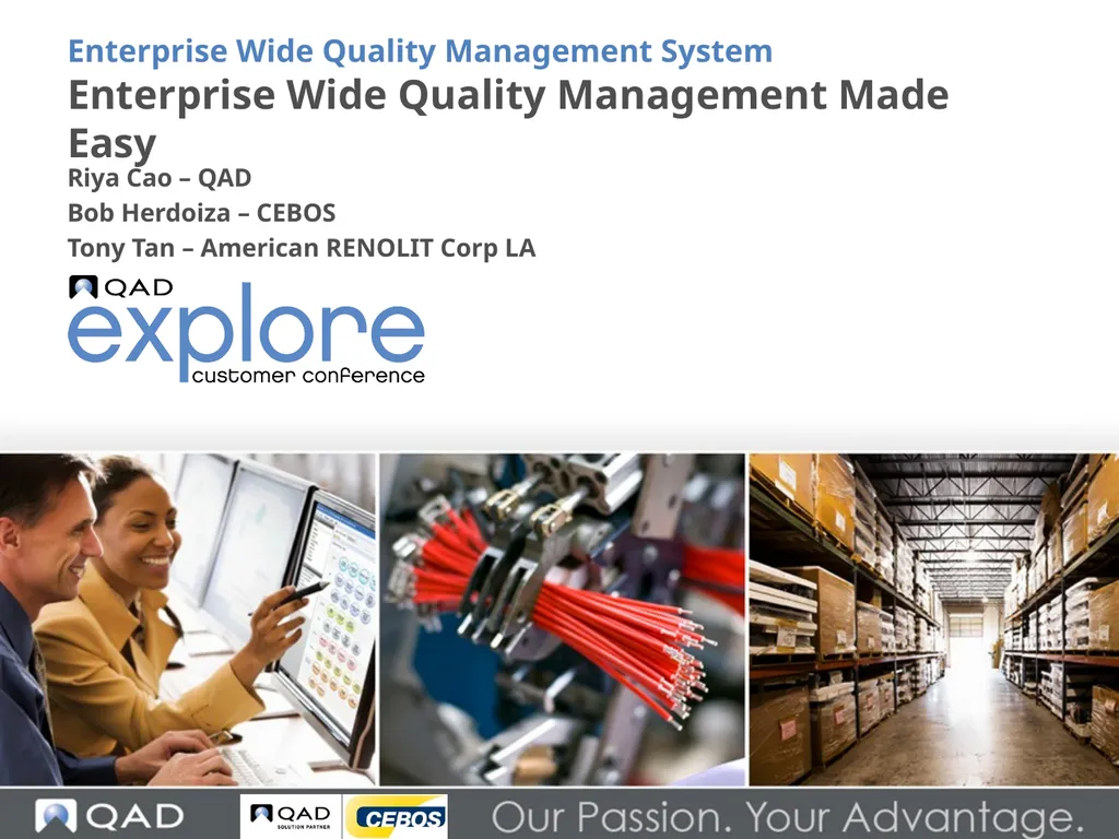 Enterprise Wide Quality Management Made Easy Riya - slide 1 of 27