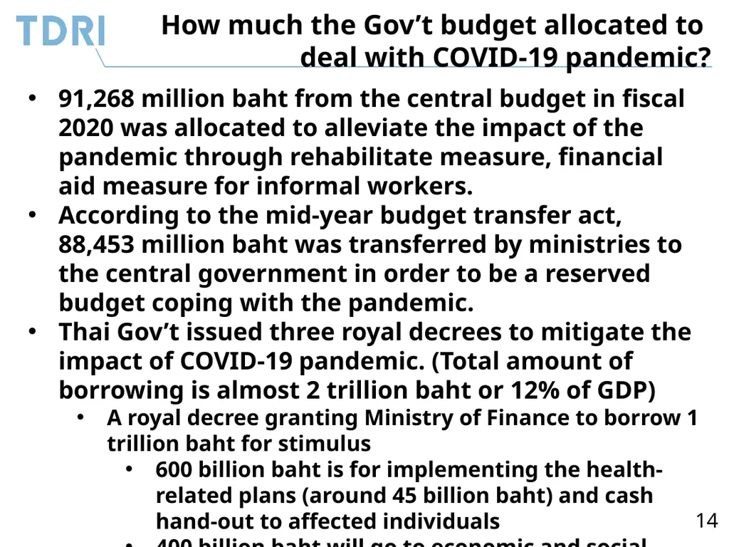 Thai Government’s Policy Response to Covid-19 and - slide 14 of 47