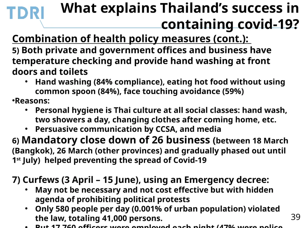 Thai Government’s Policy Response to Covid-19 and - slide 39 of 47