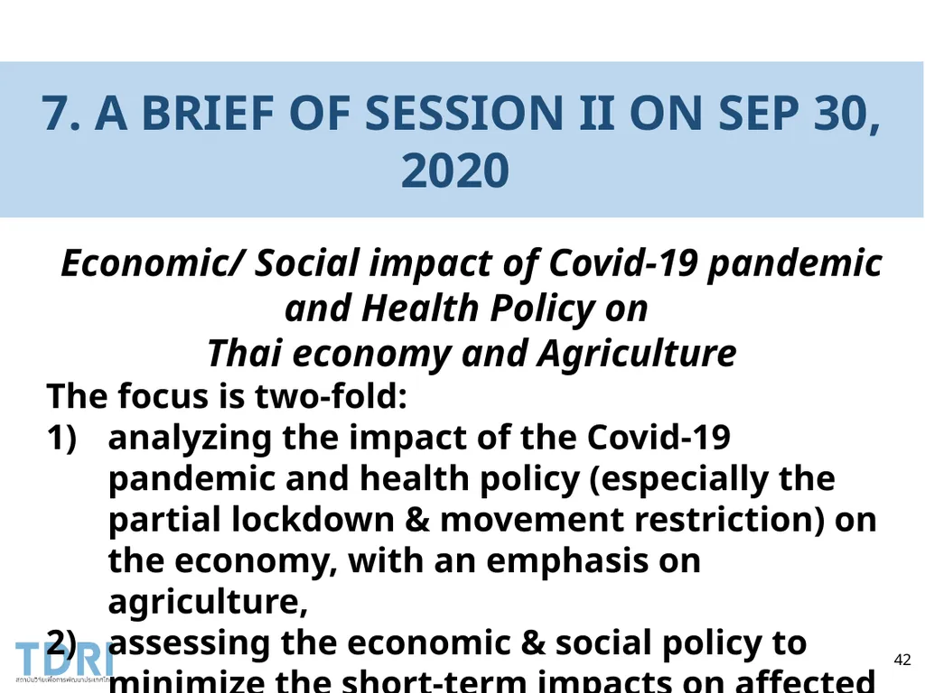 Thai Government’s Policy Response to Covid-19 and - slide 42 of 47