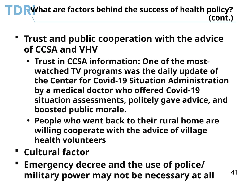 Thai Government’s Policy Response to Covid-19 and - slide 41 of 47
