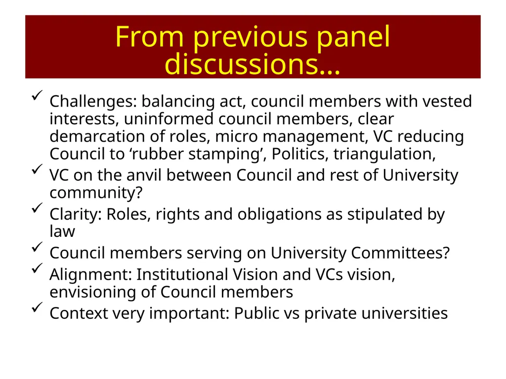 AAU Workshop: Governance of Universities Accra, - slide 27 of 58