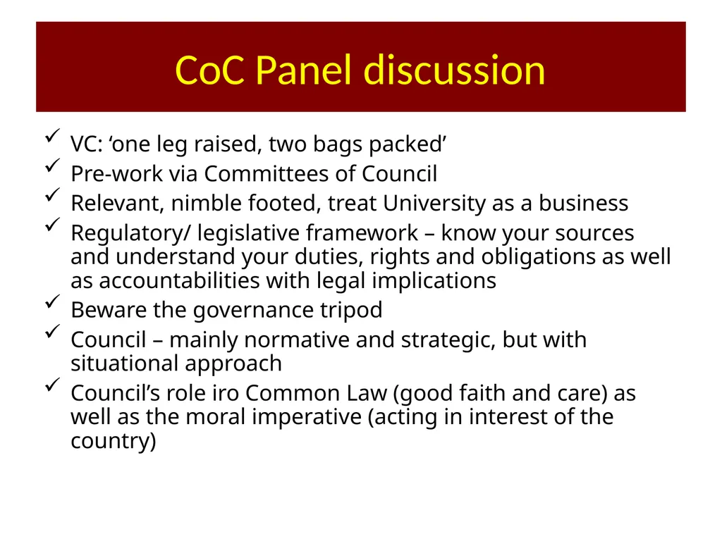 AAU Workshop: Governance of Universities Accra, - slide 38 of 58
