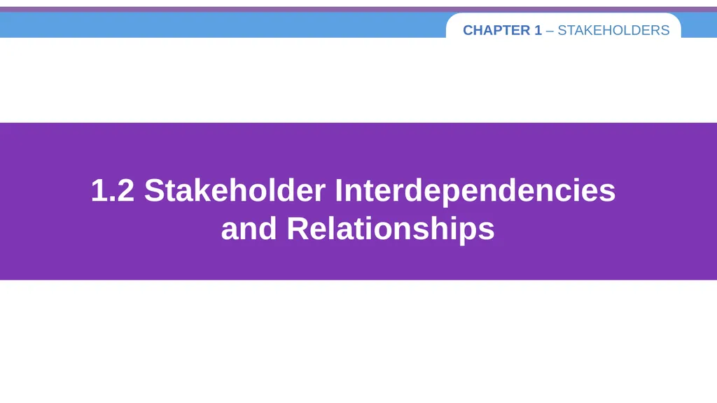 Chapter 1 – Stakeholders 1.1 Introduction to - slide 19 of 73