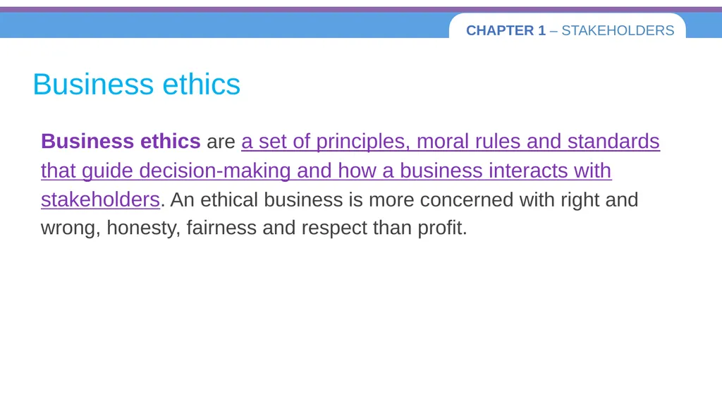 Chapter 1 – Stakeholders 1.1 Introduction to - slide 67 of 73