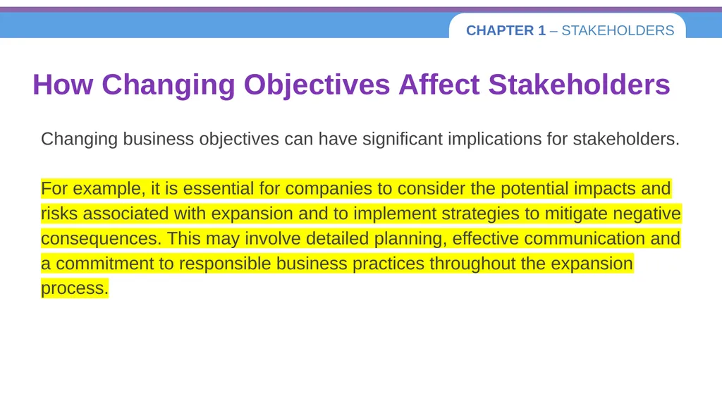 Chapter 1 – Stakeholders 1.1 Introduction to - slide 30 of 73