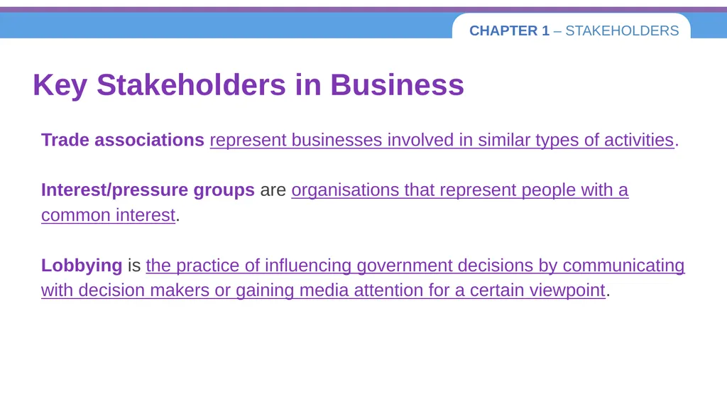 Chapter 1 – Stakeholders 1.1 Introduction to - slide 12 of 73