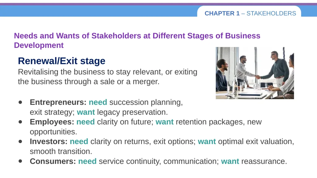 Chapter 1 – Stakeholders 1.1 Introduction to - slide 29 of 73