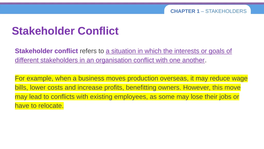 Chapter 1 – Stakeholders 1.1 Introduction to - slide 34 of 73