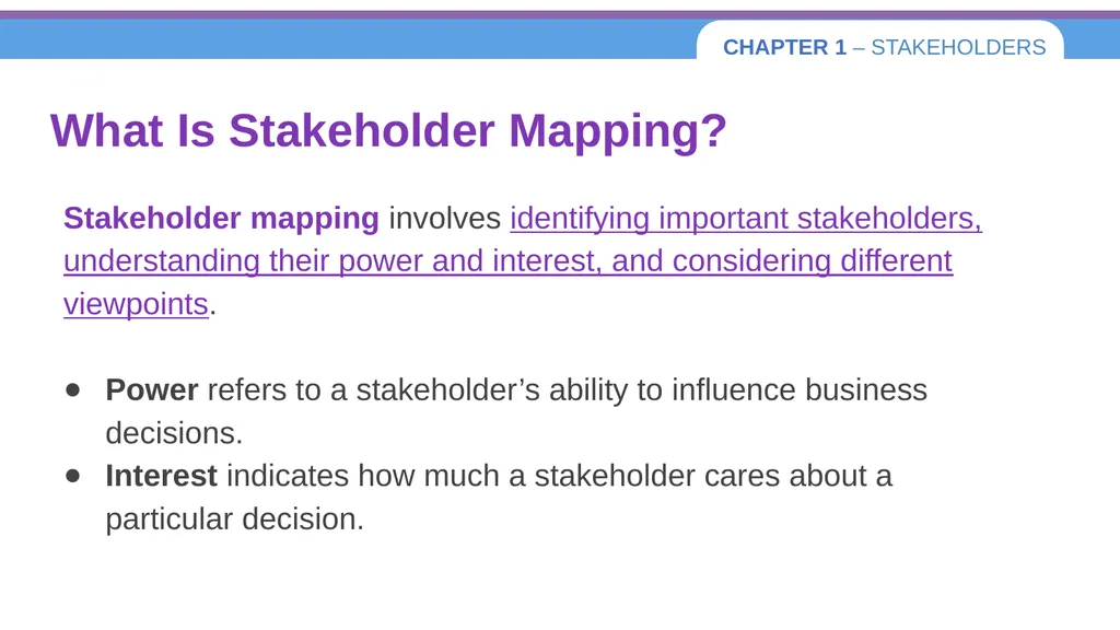 Chapter 1 – Stakeholders 1.1 Introduction to - slide 56 of 73